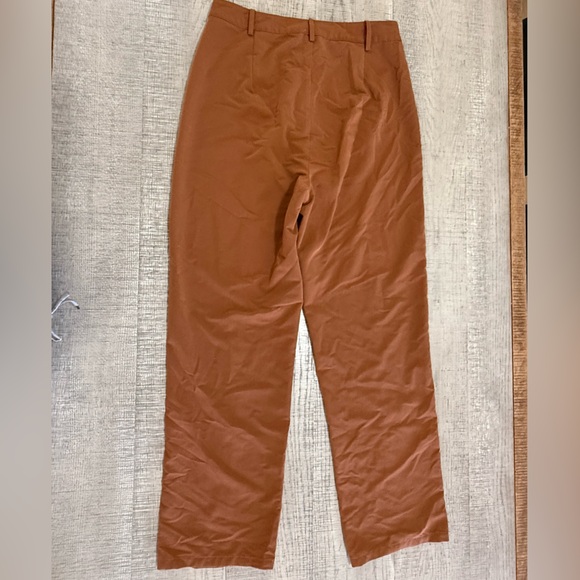 Cider High Rise Burnt Orange Pleated Slacks, Straight Leg Size Large - Picture 4 of 12